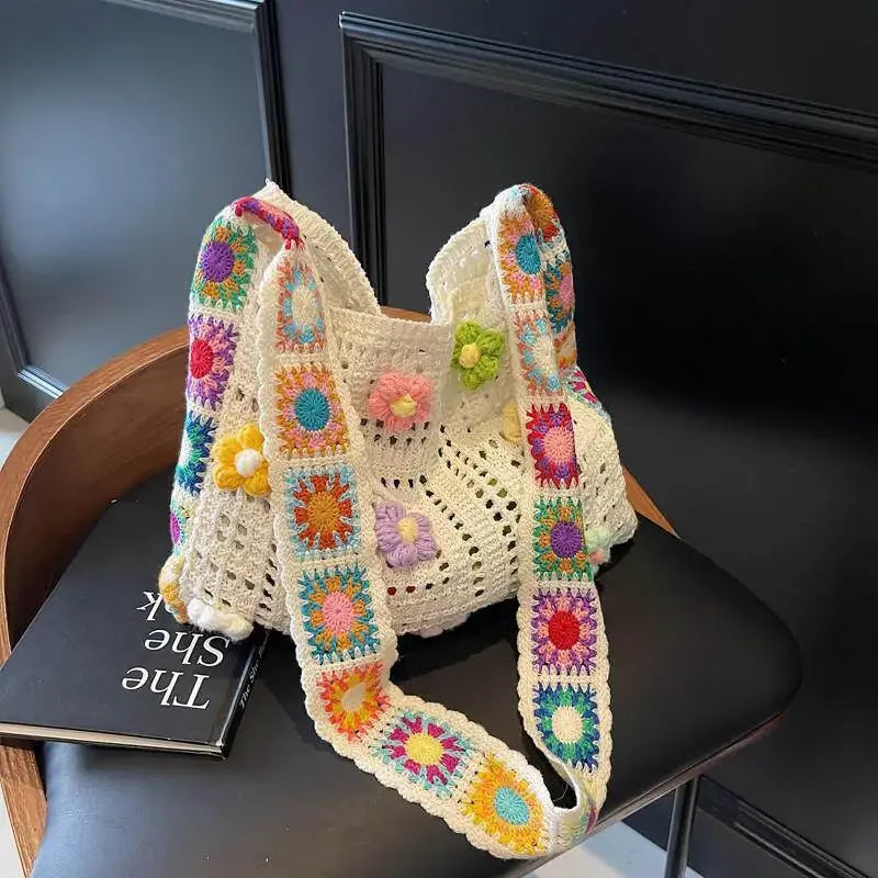 Floral Boho Woven Bag