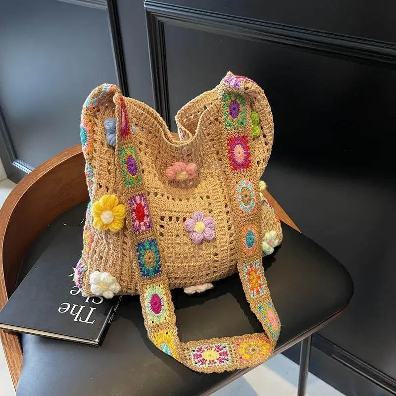 Floral Boho Woven Bag