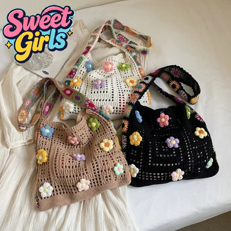 Floral Boho Woven Bag