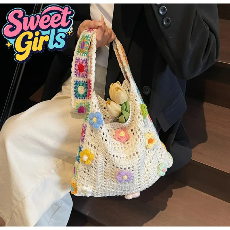 Floral Boho Woven Bag
