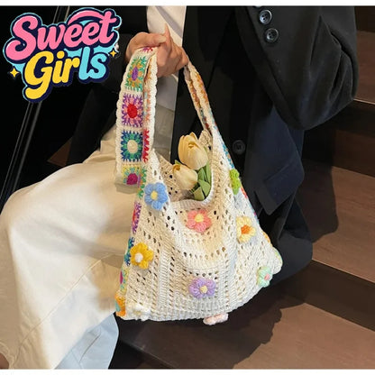 Floral Boho Woven Bag