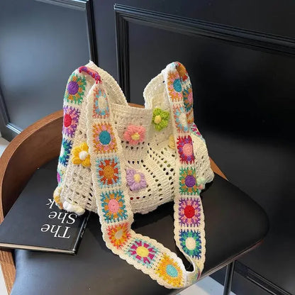 Floral Boho Woven Bag