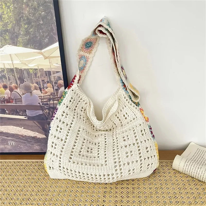 Floral Boho Woven Bag