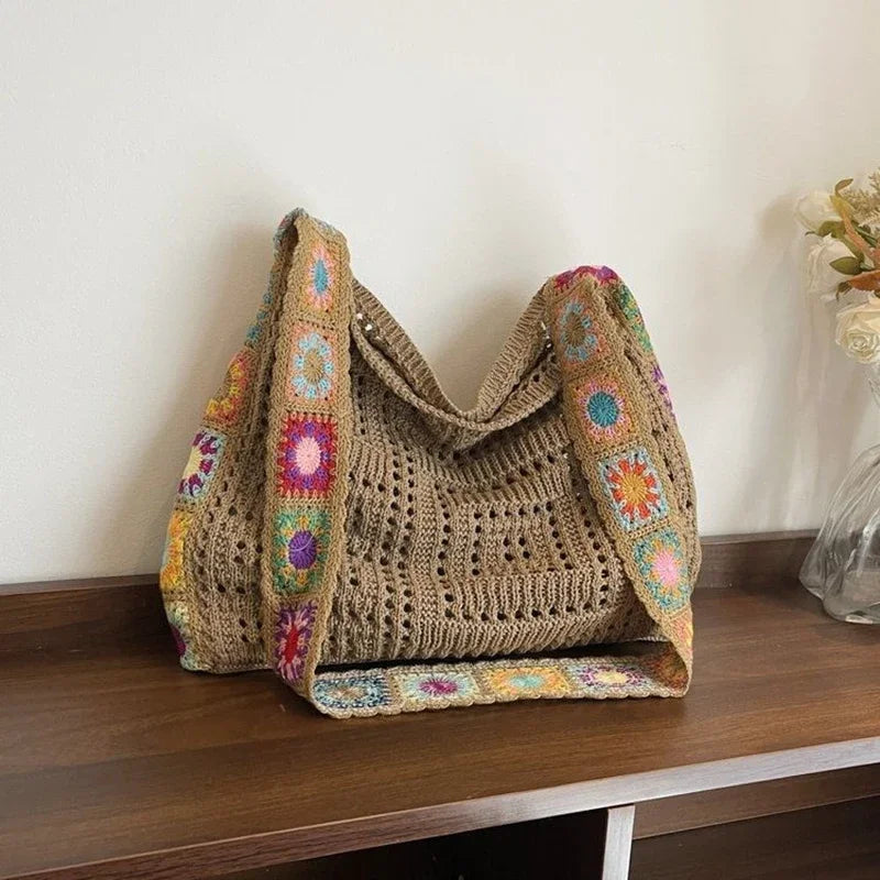 Floral Boho Woven Bag
